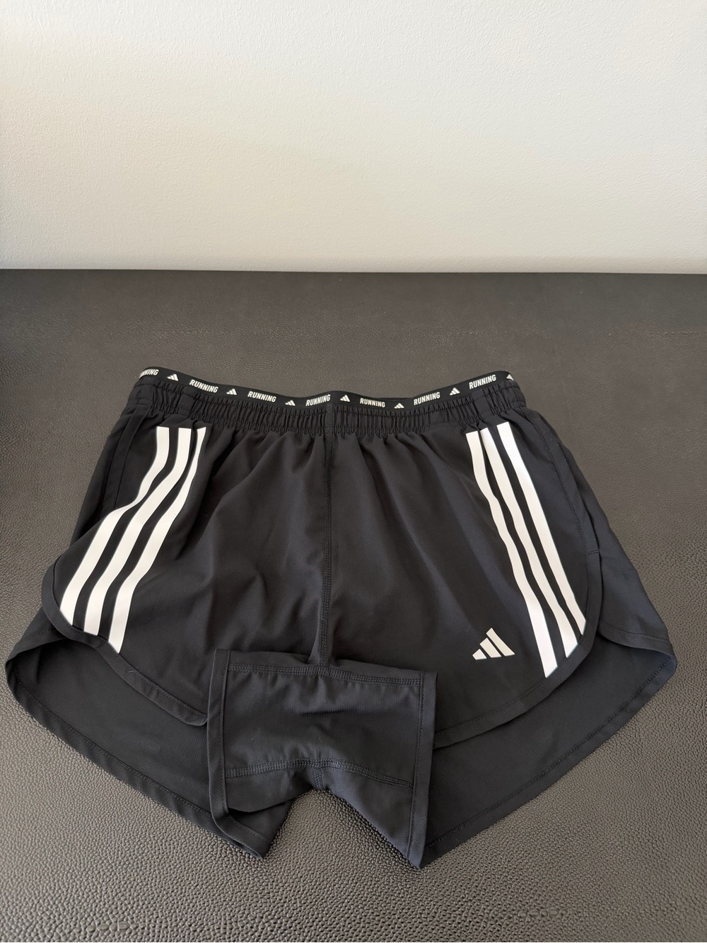 adidas Black Athletic Shorts with White Stripes